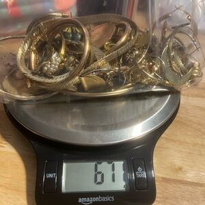 Heavy bag of Gold filled and Gold p Lot - Mixed Bracelets & Earrings & Antques